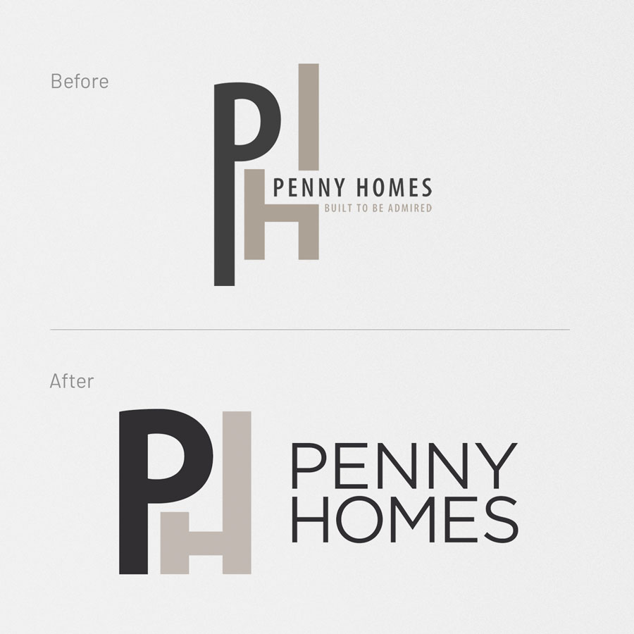 Penny Homes Logo before after