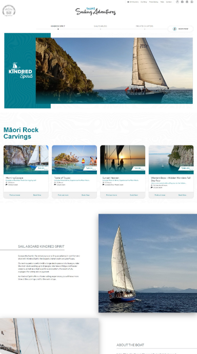 sailing adventure web mock up